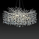 Modern Crystal Chandeliers for Dining Room, 40" Round Silver Tree Branches Chandeliers, Large Dining Room Over Table Chandeliers Lights Fixture, Branches and Crystals Ceiling Light Fixtures by CozyNest Decor