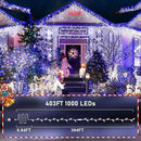 KNONEW 403FT 1000 LED Christmas Lights Outdoor String Light with 8 Modes and Timer Memory Waterproof Fairy Lights Decorations for Xmas Tree Yard Wedding Backdrop Decor(Blue and White) by GreenHaven Gardens