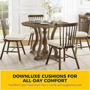 downluxe Indoor Chair Cushions for Dining Chairs, Foam Kitchen Chair Pads with Ties and Non-Slip Backing, 16" x 16" x 2", Beige, 6 Pack by CozyNest Decor