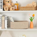 Small Storage Baskets for Organizing | Closet Organizer Bins | Shelf Toy Basket | Woven Rope Baskets | Cube Decorative Box | Shallow Basket | 11.5x7.5x4.7” | 3 Packs Mixed Brown by CozyNest Decor