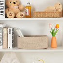 Small Storage Baskets for Organizing | Closet Organizer Bins | Shelf Toy Basket | Woven Rope Baskets | Cube Decorative Box | Shallow Basket | 11.5x7.5x4.7” | 4 Packs Mixed Brown by TinyTreasures Baby Boutique