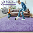 2x6 Runner Rug for Bedroom: Fluffy Shag Soft Washable Rugs Small Fuzzy Plush Indoor Carpet for Hallway Bedside Dorm Kids Girls Boys Room (Purple, 2'x6') by TinyTreasures Baby Boutique