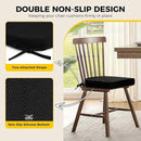 downluxe Indoor Chair Cushions for Dining Chairs, Soft and Comfortable Textured Foam Kitchen Chair Pads with Ties and Non-Slip Backing, 16" x 16" x 2", Black, 6 Pack by CozyNest Decor