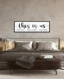 This is Us Sign Wall Decor: Family Wall Signs Rustic Farmhouse Living Room Country House Hanging Framed Wall Plaques,This is Us Our Life Our Story Our Home Quotes Wall Decor 12" x 40" by CozyNest Decor