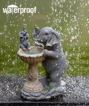 Garden Elephant Statues for Bird Bath: Outdoor Sculptures for Lawn Patio Yard Balcony Porch - Unique Gifts for Mother Grandma by CozyNest Decor