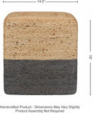 REDEARTH · Cube Pouf Foot Stool Ottoman - Jute Braided Pouffe Poof Accent Sitting Footrest for The Living Room, Bedroom, Nursery, Patio, Lounge & Other Rooms (14.5”x14.5”x16”; Natural Gray) by CozyNest Decor