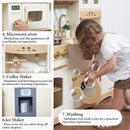 Wooden Play Kitchen for Kids with Realistic and Interactive Features, Includes 20 Toy Kitchen Accessories, Ideal Pretend Playset Gift for Kids and Toddlers Ages 3+ by TinyTreasures Baby Boutique