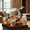 Whiskey Decanter Globe Set for Men with 4 Glasses, Bourbon, Rum, Scotch, Crystal Clear Decanter Sets - Whiskey Gifts for Men Dad Him (Globe Decanter) by CozyNest Decor
