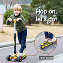 LOL-FUN Toddler Scooter for Kids Ages 3-12 Years Old Boy Girl with 3 Wheel LED Lights, Extra-Wide Childrens Foldable Kick Scooter Kids Ages 3-5 with 4 Adjustable Height and Lean-to-Steer by TinyTreasures Baby Boutique