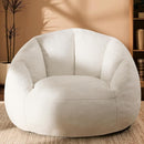 Giant Bean Bag Chair for Adults - Comfy Plush Round Shell Soft Accent Chair, Oversized Cozy Lounge Floor Sofa Reading Chair, Mini Couch for Living Room, Bedroom & Game Rooms, Beige by CozyNest Decor