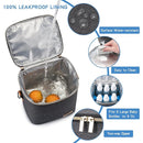 Breastmilk Cooler Bag with Ice Pack Fits 6 Baby Bottles Up to 9 Ounce, Baby Bottle Bag with Shoulder Strap for Nursing Mom Daycare,Dark Grey by TinyTreasures Baby Boutique
