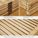 Room Divider with Shelves, 5.6 Ft Tall Folding Wood Screen with Double Hinges for Home Office Bedroom Hotel Decoration (6 Panels, Natural) by CozyNest Decor