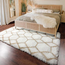 ONASAR 5x7 Area Rugs for Living Room Bedroom, Washable Fluffy White and Beige Faux Fur Bedside Rug, Geometric Boho Soft Plush Shaggy Floor Carpet Mat for Nursery Kids Girls Teen Dorm Home Decor by TinyTreasures Baby Boutique