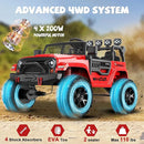 ANPABO 24V 2 Seater Ride On Car for Kids w/EVA Tires, 4X200W Motors, 4 Shock Absorbers, 2.4G Remote Control, Bluetooth Radio, LED Headlights & Searchlights, Electric Car for Kids Ages 3-8,Bright red by TinyTreasures Baby Boutique