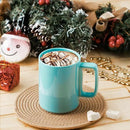 E-liu Porcelain Tea Mugs Coffee Mug Set, Large 15 Ounces Cups for Coffee, Tea, Cocoa, and Mulled Drinks, Set of 6, Turquoise by CozyNest Decor