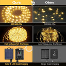 OMIKA 50ft 600 LEDs Solar Rope Lights, USB Charging, 20 Lighting Modes, Dimmable Timer Remote Control, IP68 Waterproof for Outdoor Trees, Parties, Gardens, Weddings, Christmas Decorations by TinyTreasures Baby Boutique