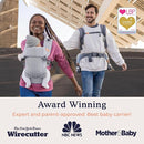Beco Gemini Baby Carrier from Newborn to Toddler - Certified Ergonomic Newborn Baby Carrier for Infants and Children of 7-35 lbs - M Shape, Adjustable Seat, 100% Cotton (Grey) by TinyTreasures Baby Boutique