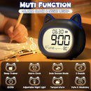 Kids Alarm Clock with Night Light for Kids, Small Digital Alarm Clocks for Bedrooms, Routine Builder, Cute Cat Alarm Clock with Sleep Training, Snooze, 12/24H, Date & Day, Temperature, USB Port by TinyTreasures Baby Boutique