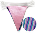 Mermaid Party Decorations Purple Pink and Teal Aqua Metallic Fabric Triangle Pennant Banner Flag Bunting Garland for Mermaid Under the Sea Birthday Wedding Baby Shower Engagement Party Supplies by GreenHaven Gardens