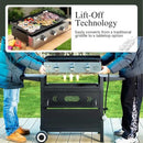 Sophia & William 27-Inch Flat Top Grill with Ceramic Coated Cast Iron Griddle, 3-Burner Propane Gas BBQ Griddle, Portable Outdoor Barbecue Grill,33,000 BTU,Black by GreenHaven Gardens