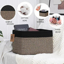 COMFY-HOMI 3PACK Cotton Rope Square Basket with Handles for Shelves|Dog Toy Bin and Storage|Baby Gift|Shoe Organizer|New 13.5" x 11" x 9.5" for Living Room (Black/Jute) by CozyNest Decor