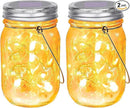 SteadyDoggie Solar Mason Jar Lights - Set of 2 Magical Patio Lights in Glass Lanterns - Hang Them Anywhere Outdoors for Enchanting Illumination - Waterproof and Decorative - 5.2" x 3" by GreenHaven Gardens
