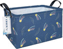 Rectangular Folding Laundry Basket,waterproof Canvas Basket,gift basket,Suitable for children's room,Office,Clothes,Toys Storage（Blue Meteor) by TinyTreasures Baby Boutique