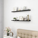 Picture Ledge Shelf, Wood Floating Shelves Set of 2, 36 inch Picture Ledge Shelves, Photo Ledge Nursery Book Shelves Wall Mounted for Living Room Kids' Room Bedroom, Color Black by CozyNest Decor