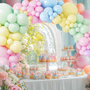 RUBFAC 129pcs Pastel Balloons Different Sizes 18 12 10 5 Inch, Macaron Rainbow Latex Balloon Arch Kit for Baby Shower Birthday Party Gender Reveal Garland Decoration by TinyTreasures Baby Boutique