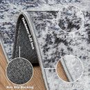 Washable Rug 6x9 Area Rugs: Abstract Washable Rugs with Non-Slip Backing, Stain Resistant Indoor Floor Carpet for Bedroom Dining Room Table Nursery Hallway Home Office Blue/Gray/Black by TinyTreasures Baby Boutique
