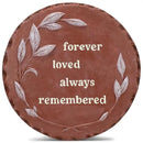 NAT & Jules Floral Laurel Wreath Leaves Pattern Dimensional Indoor Outdoor 12 inch Round Cast Resin Decorative Garden Stepping Stone, Patio, Walkway Sculpture Yard Art, Forever Loved Red by CozyNest Decor