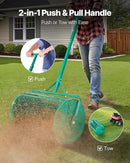 VEVOR Compost Spreader, 24 in Wide Peat Moss Spreader with Push/Tow Handle, 4 Heights Adjustable, Powder-Coated Steel Garden Peat Moss Roller, Heavy Duty Grass Seed Spreaders for Planting Seeding by GreenHaven Gardens