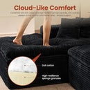 ovios 105” Modular Sectional Sofa with Thicken Seat Cushion, Cloud Couch with Deep Seat, Modern L-Shape Sofas Couches with Chaise,Upholstered Couches for Living Room Bedroom,Black by CozyNest Decor