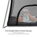 BABY JOY Baby Foldable Travel Crib, 2 in 1 Portable Playpen with Soft Washable Mattress, Side Zipper Design, Lightweight Installation-Free Home Playard with Carry Bag, for Infants & Toddlers (Grey) by TinyTreasures Baby Boutique
