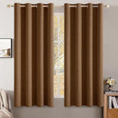 MIULEE Linen Curtains for Bedroom 100% Blackout Thermal Insulated Brown Grommet Room Darkening Curtains & Drapes Fall Decor for Living Room Nursery 52 x 63 Inch (2 Panels) by TinyTreasures Baby Boutique