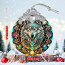 Stained Glass Suncatcher Hanging Ornament, Wolf Decor for Home, Christmas Ornament by GreenHaven Gardens
