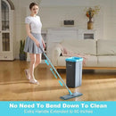 JOYMOOP Mop and Bucket Set with Wringer, with 3 Reusable Microfiber Mop Pads, Mops for Floor Cleaning and Wall Cleaning, Hands-Free Flat Mop for Home Use - Grey+Cyan Blue by CozyNest Decor