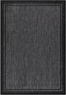 CAMILSON Indoor Outdoor Rug, 9x12 Bordered Dark Grey Black Modern Large Area Rugs for Indoor and Outdoor Patios, Kitchen and Hallway Mats, Washable Porch Deck Outside Carpet (Bordered Black, 9 x 12) by GreenHaven Gardens