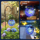 VCUTEKA Solar Hanging Lanterns Outdoor Decoration, Glass Solar Lights with Hook Up, Solar Garden Gazing Ball Light for Yard, Tree and Patio Decor, Blue by GreenHaven Gardens
