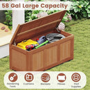 Tangkula 58 Gallon Wood Deck Box, 3-in-1 Patio Storage Bench Stool w/Flip Top for Cushions, Pool Supplies, Gardening Tools, Outdoor Container Chest for Garden, Backyard, Poolside by CozyNest Decor