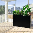 Kozyard 36" x 12" x 24" Metal Rectangular Planter Box Steel Long Box Planter Black Powder Coated Steel Plant Pot All-Weather Use with Partition Panel for Indoor Outdoor for Trees, Plants Flowers by CozyNest Decor