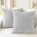 CaliTime Throw Pillow Covers Decorative 16 X 16 Inches Pack of 2 Cozy Chenille Cushion Cases for Couch Sofa Bed Living Room Home Moonbeam Gray by CozyNest Decor