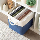 OrganiHaus 11x11 Cube Storage Bins 4 Pack, Foldable Cube Storage Organizer w/ Rope Handles, Collapsible Fabric Bins for Toys, Clothes & Closet Organization, Fabric Square Baskets - Navy Blue by CozyNest Decor