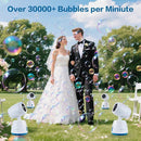 Rechargeble Bubble Machine, 270° Automatic-Rotating, 38000 Big Bubbles/min, 1000ml Large Bubble Tank, 2200mAh Battery, Bubble Maker for Kids Toddlers, Parties, Wedding, Birthday, Outdoor, White by TinyTreasures Baby Boutique