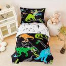 PERFEMET 4-Piece Boys Toddler Bedding Sets Cartoon Dinosaur Comforter Set for Girls Kids Soft Reversible Colorful Animal Bed Set for Toddler(Dinosaur, Toddler) by TinyTreasures Baby Boutique