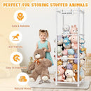 Stuffed Animal Storage & Organizer, Wooden Cute Zoo Toy Holder for Toddler Rooms, Playrooms & Bedrooms（White） by TinyTreasures Baby Boutique