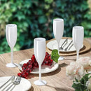 XUWAIDSGN Acrylic Champagne Flutes Toasting Glasses Unbreakable Mimosa Bar Reusable Wine Glasses Vintage Champagne Flutes Stemmed Drinking Cups 5.4 OZ for Christmas Birthday (100, white) by CozyNest Decor