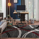Rugshop Modern Wavy Circles Design Area Rug 4' x 6' Red by TinyTreasures Baby Boutique