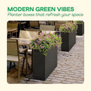 IDZO All Weather Wicker Planter Raised Garden Bed, 24 in Tall Round Rattan Flower Pots, Durable Self-Watering Indoor Outdoor Wicker Planters for Porch Patio Balcony by CozyNest Decor