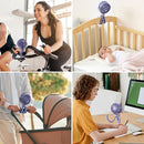 Momcozy Portable Stroller Fan, 8000mAh, 27H Ultra-long Battery Life, Detachable 4 Speed 360°Rotate, LED Night Light with 2 Modes, USB Rechargeable Handheld Cooling Fan for Travel, Car Seat, Bedroom by TinyTreasures Baby Boutique